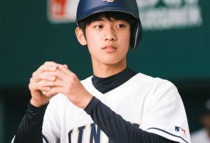 本野球界の若手スター選手を象徴するイラスト、バッターとピッチャーのシルエットを背景にランキング風デザイン