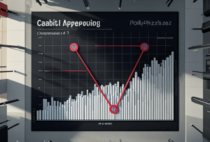 内閣支持率の推移グラフと、国会議事堂・政策資料が並ぶ政治分析のイメージ