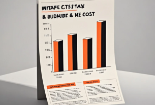 買い物かごとレシート、税金・給付・補助金のアイコンが並ぶインフォグラフィック