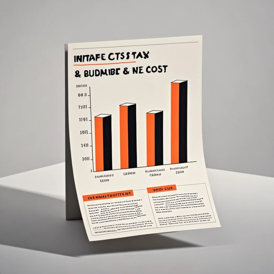 買い物かごとレシート、税金・給付・補助金のアイコンが並ぶインフォグラフィック