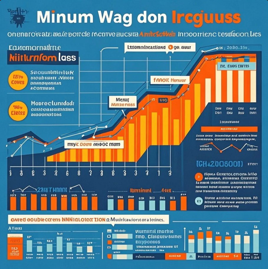 日本の街並みを背景に、給与明細と電卓、買い物かごが並ぶイメージ。