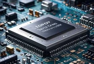 日本の半導体工場とクリーンルーム、回路パターンのイメージが重なったビジュアル。