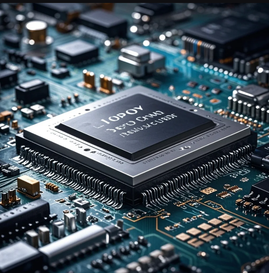 日本の半導体工場とクリーンルーム、回路パターンのイメージが重なったビジュアル。