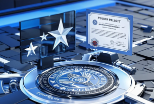 政府機関と企業の担当者が同じダッシュボードを見ながらサイバーリスクを協議しているイメージ